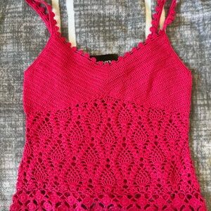 Express Vibrant Pink Crochet Camisole